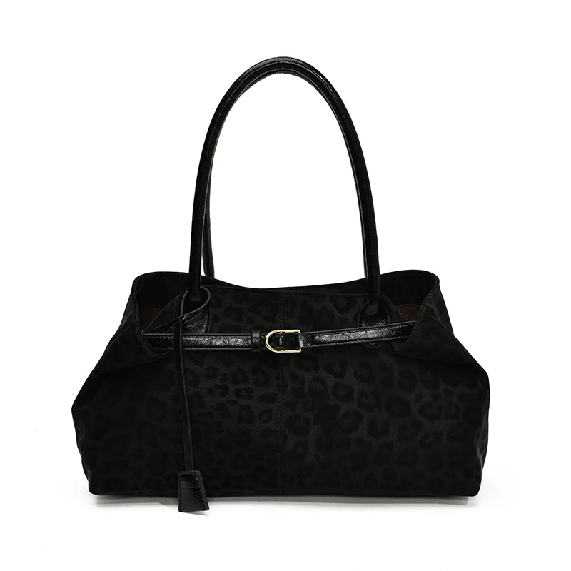 Leopard PU Leather Shoulder Bag Women Tote Handbag