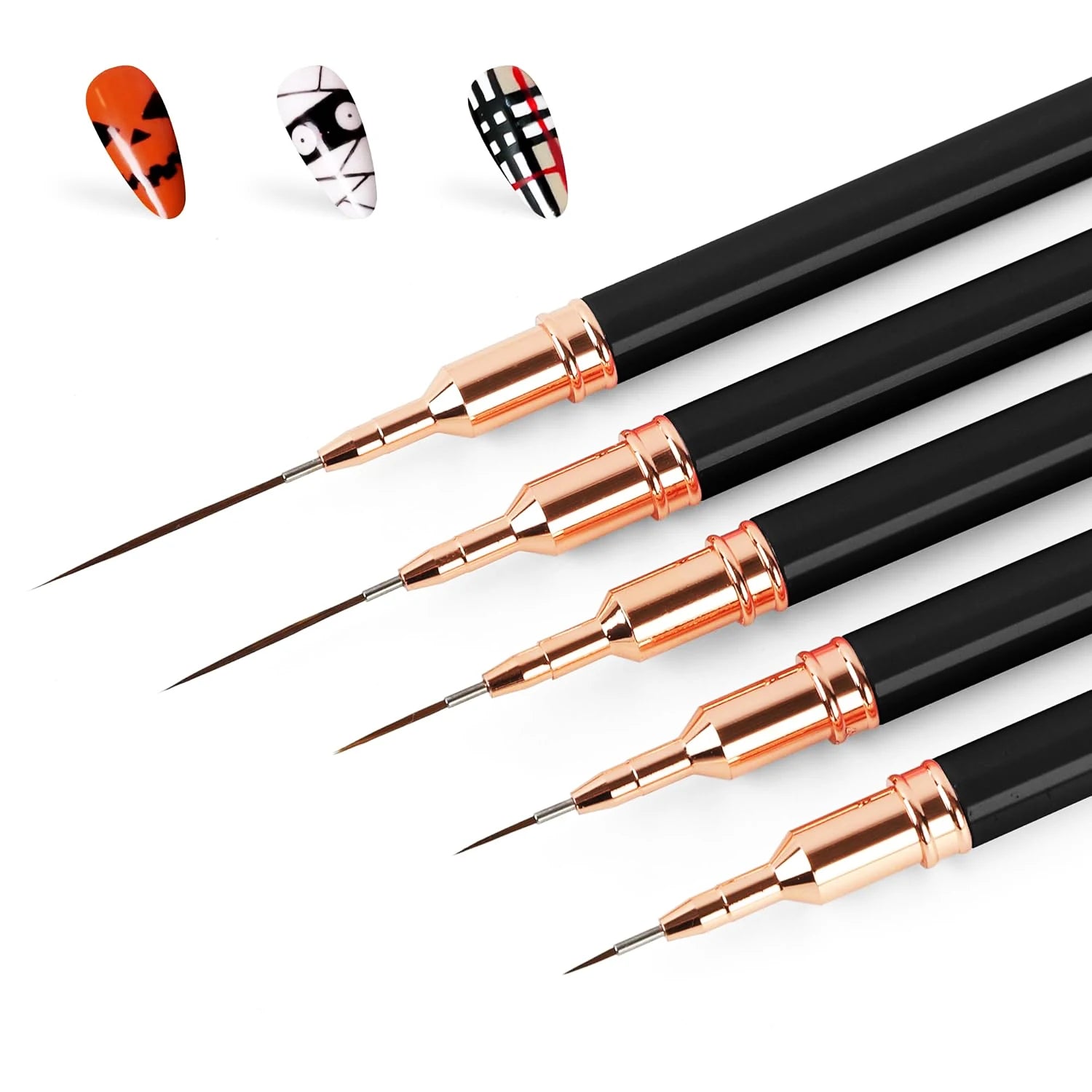5pcs Nail Art Liner Brush Set – Ultra Fine Detail Brushes for UV Gel & Nail Design
