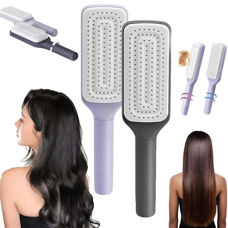 Self Cleaning Air Cushion Hair Brush Retractable Massage Comb