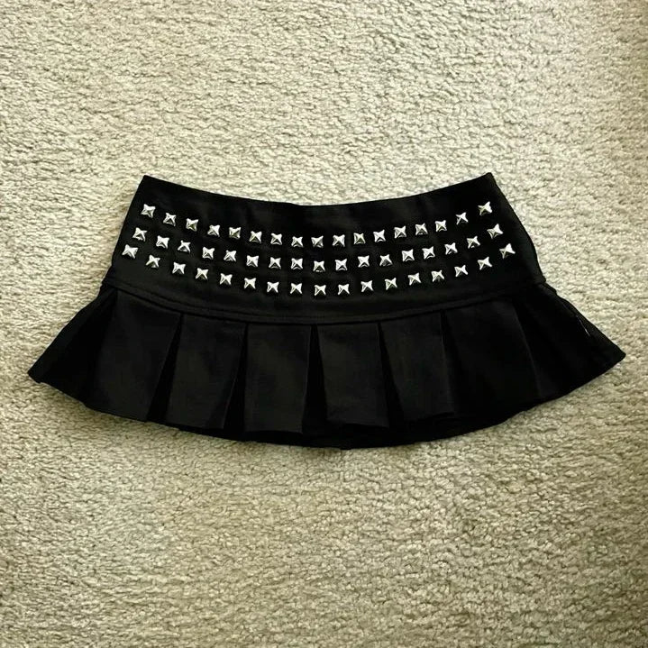 Women Y2K Flag Print Low Rise Denim Mini Shorts Slim Fit Harajuku Gothic Style