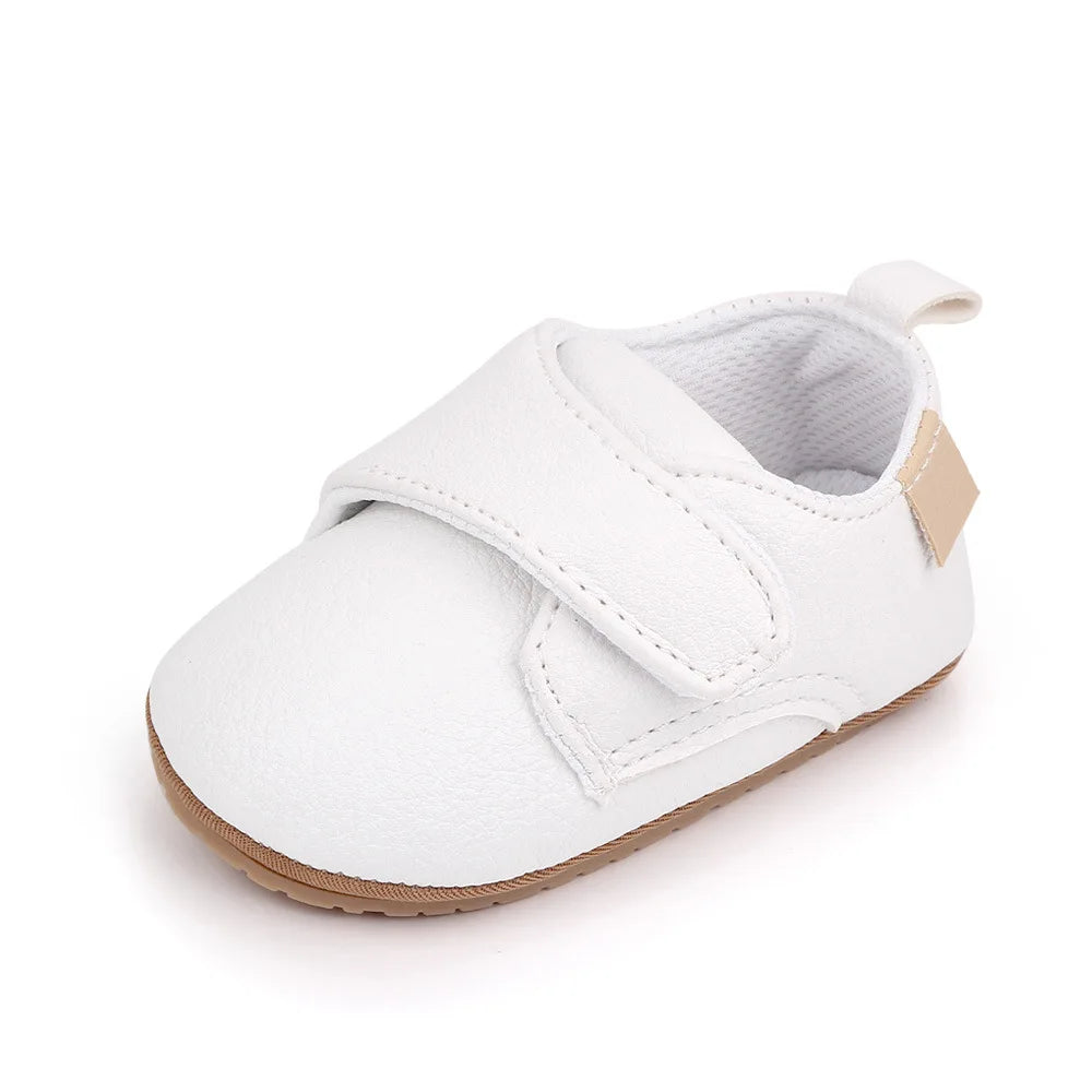Newborn Baby Leather Shoes Anti Slip Rubber Sole First Walker Moccasins