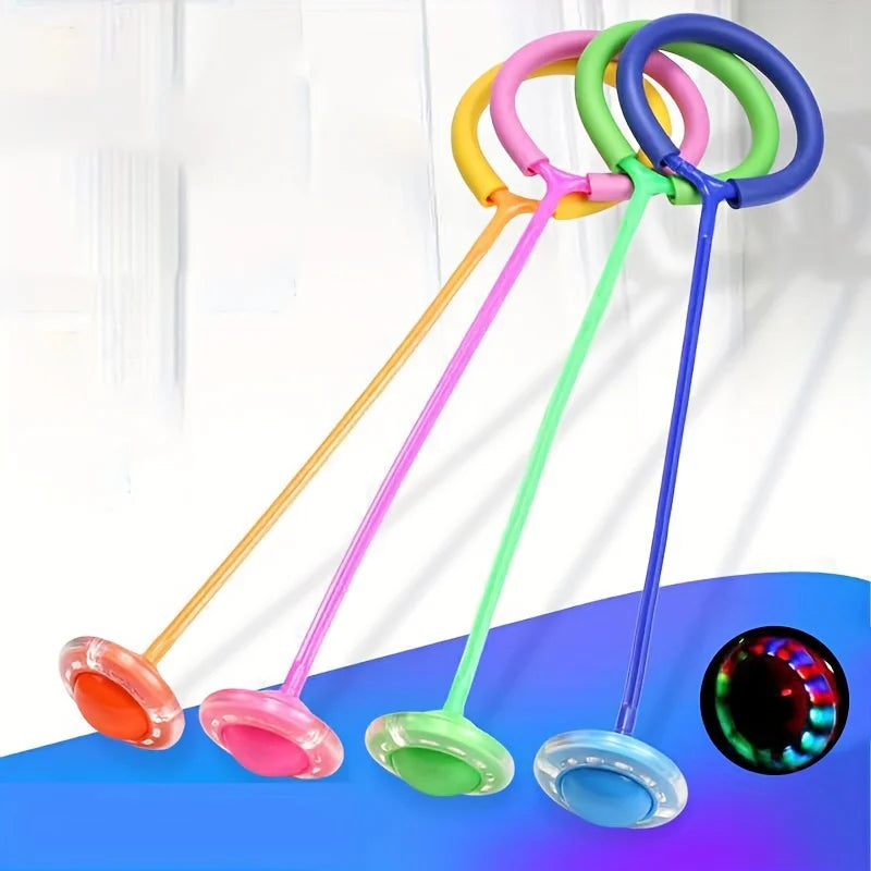Flashing Jump Ring Bouncing Ball Foldable Kids Skill Toy LED Sports Game