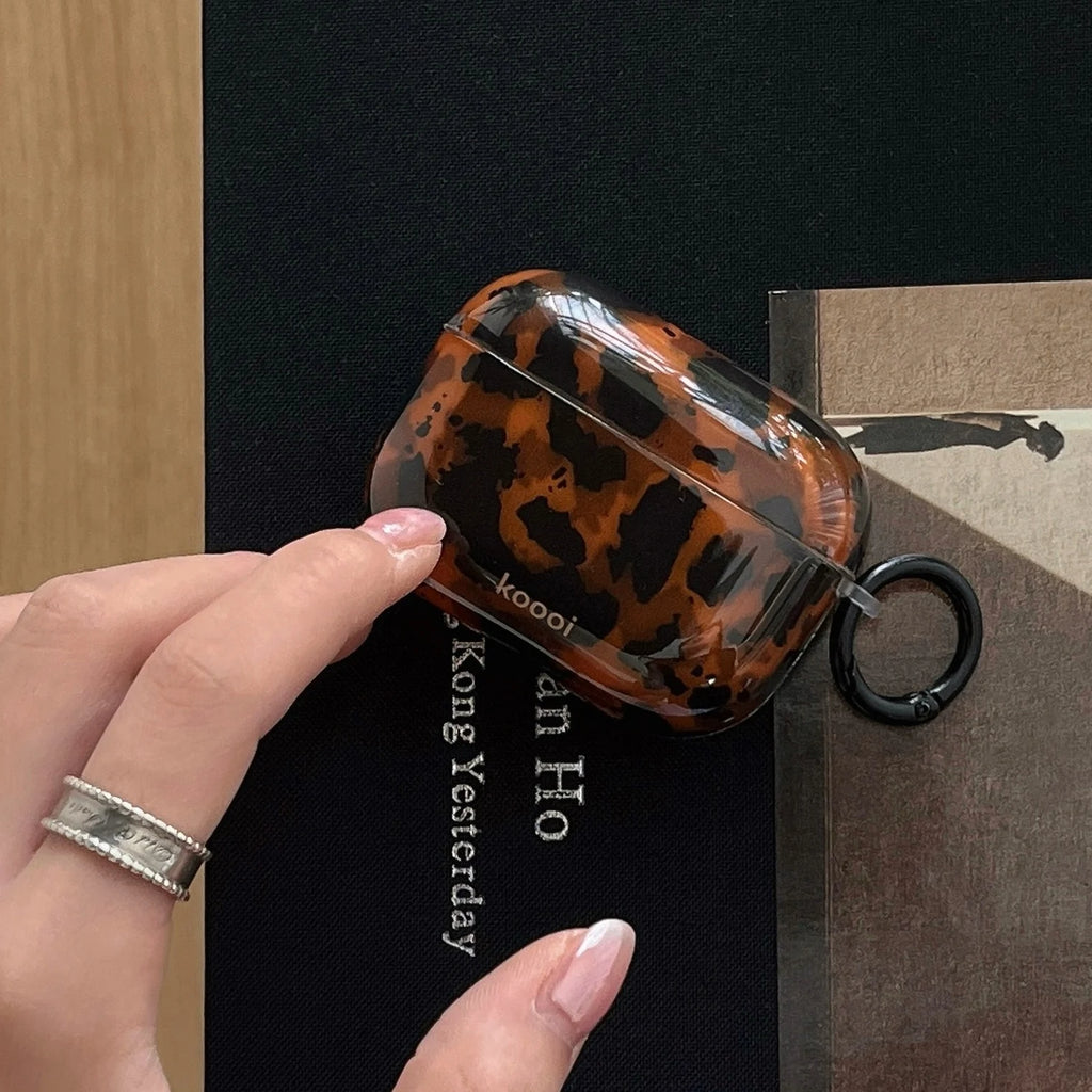 AirPods 1/2/3/4/Pro/Pro 2 Tortoiseshell Glossy Case Shockproof Protective Cover