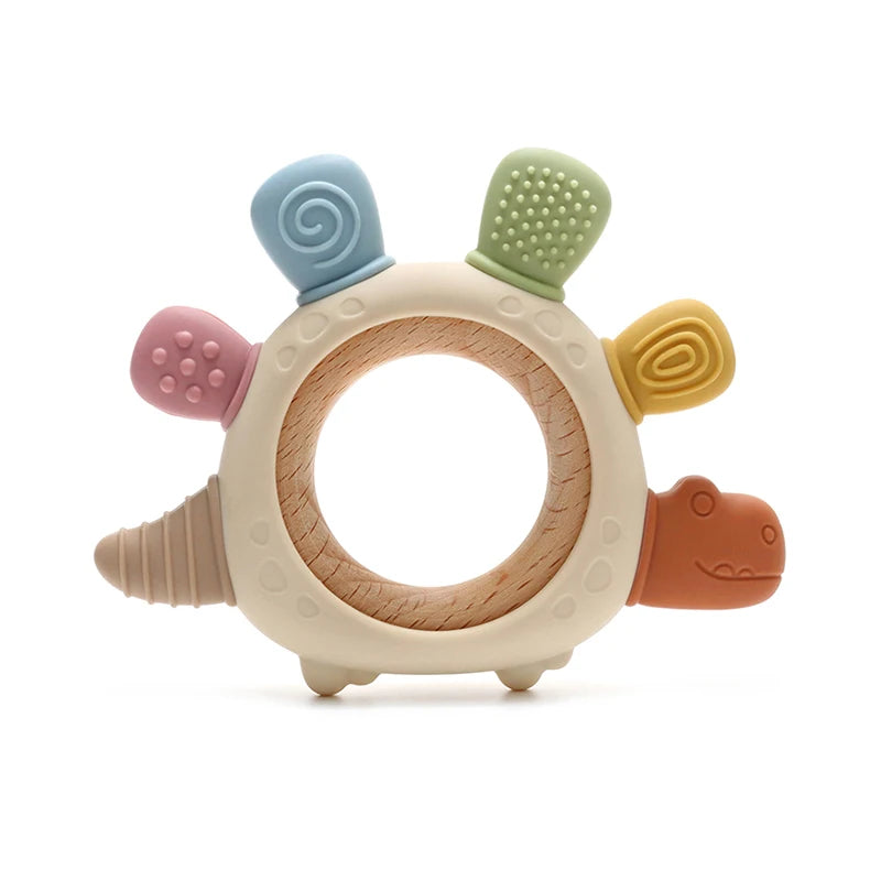 Baby Dinosaur Silicone Teether BPA Free Chew Toy for Newborns