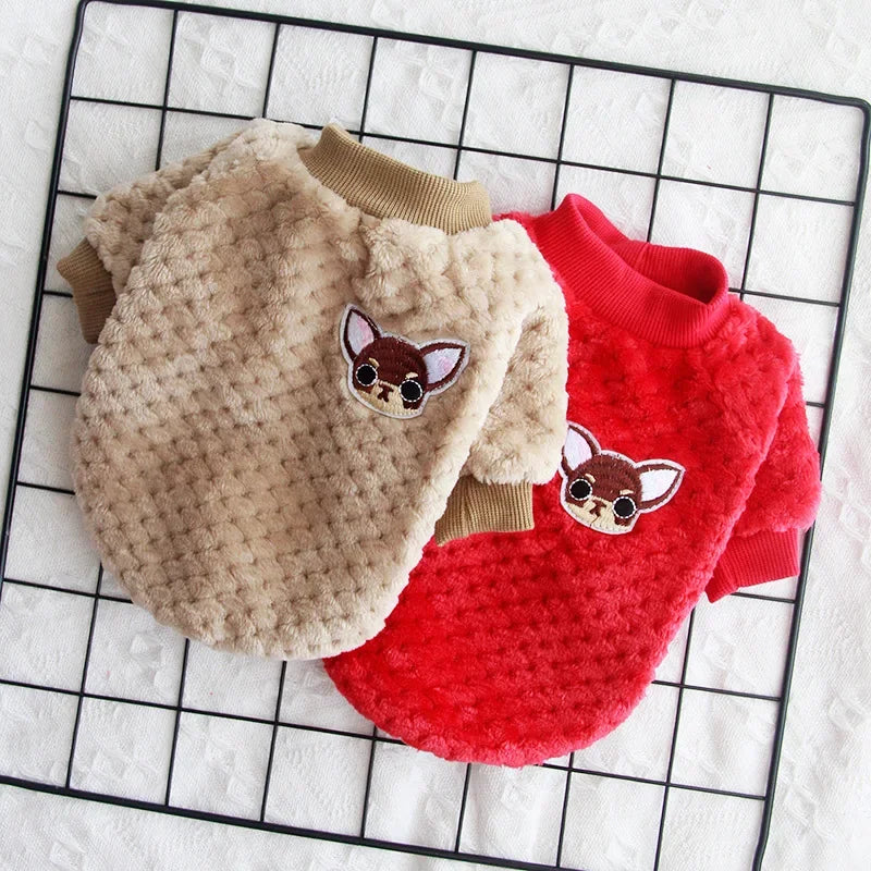 Fleece Dog Hoodie Warm Pet Sweater Jacket