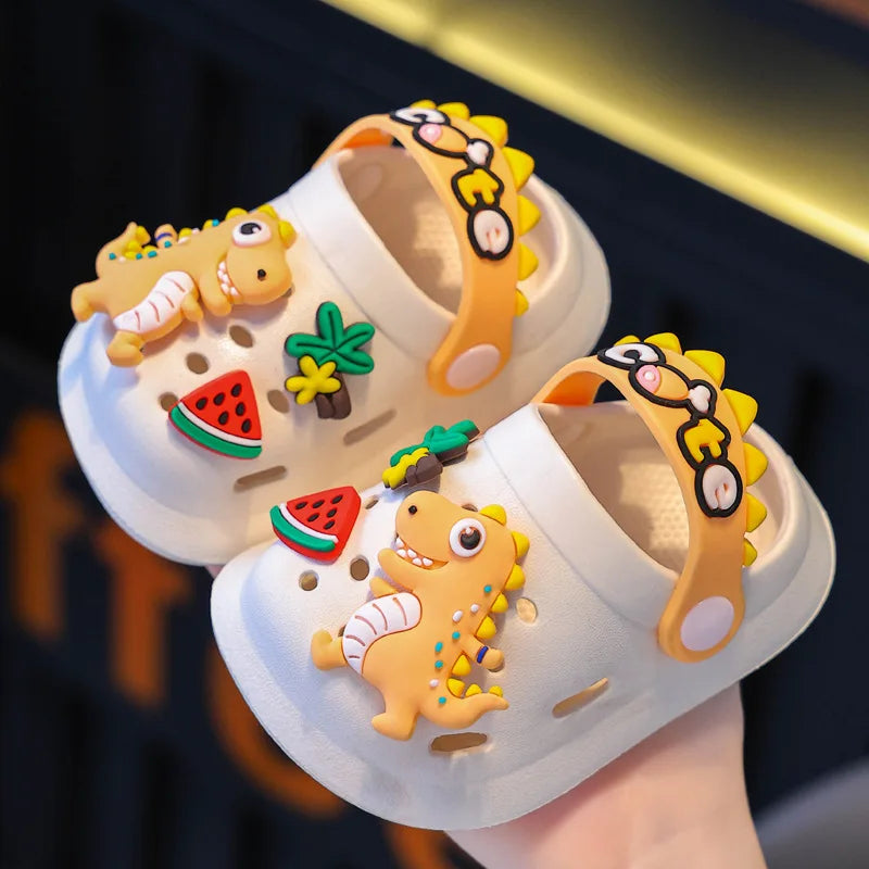 Kids Dinosaur Clogs Sandals Anti Slip Cartoon Summer Beach Shoes for Boys and Girls
