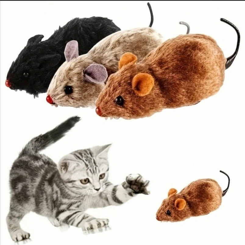 Interactive Plush Mouse Toy for Cats and Dogs Lifelike Moving Pet Toy