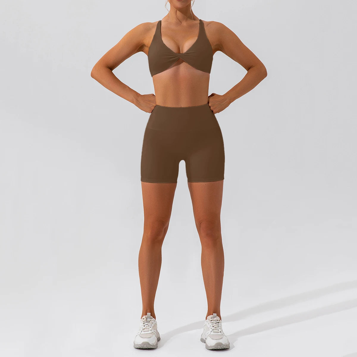 2PCS Seamless Yoga Set Women Long Sleeve Crop Top High Waist Leggings Workout Outfit