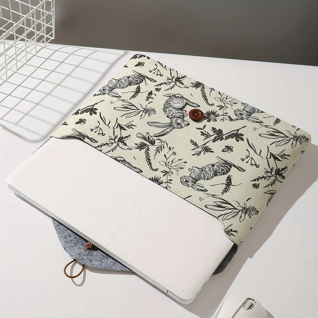 Rabbit Print Laptop Sleeve Soft Protective Bag Tablet Storage Case Cute Cover