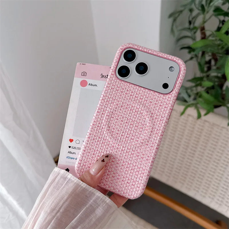 Weave Pattern Magnetic Anti Drop Heat Dissipation Scratch Resistant iPhone Case