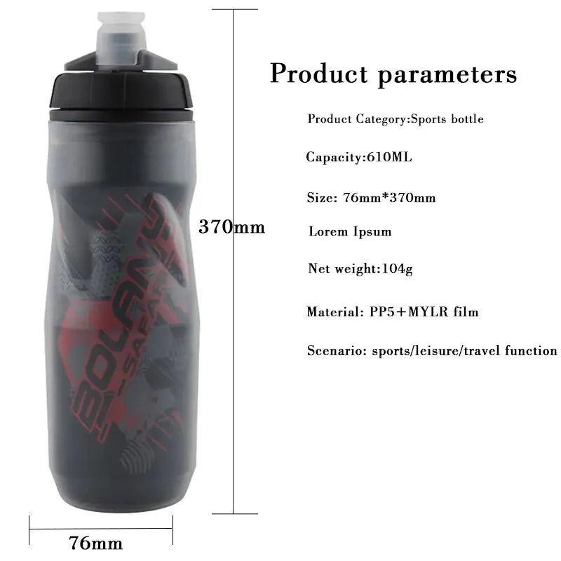 600ml Cycling Water Bottle – Squeeze Sports Bike Bottle Leakproof Outdoor Running & Gym Drink Bottle
