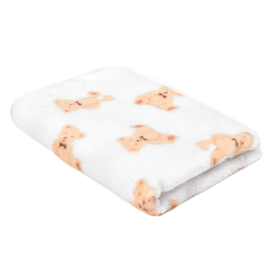 Soft Flannel Pet Blanket Paw Print for Dogs and Cats