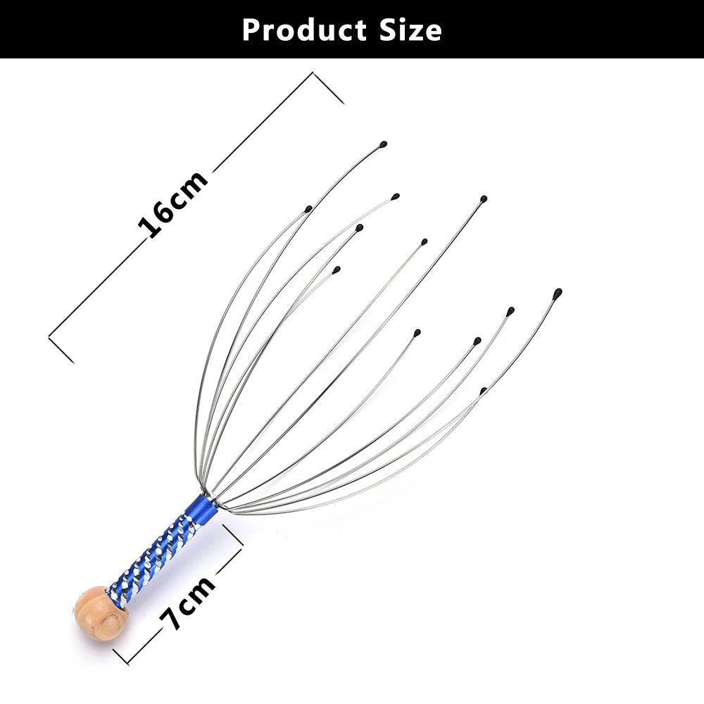 Head Scalp Massager Octopus Massage Tool Stress Relief Relaxation Head Scratcher Hair Scalp Stimulator