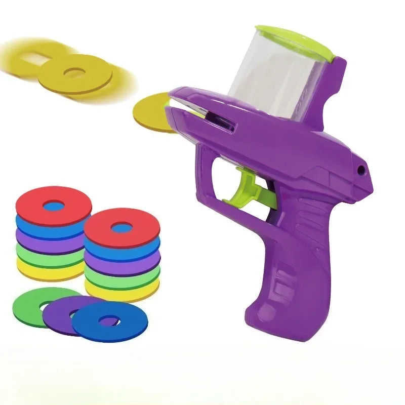 Interactive Cat Toy Foam Disc Launcher with 15pcs Reusable Discs