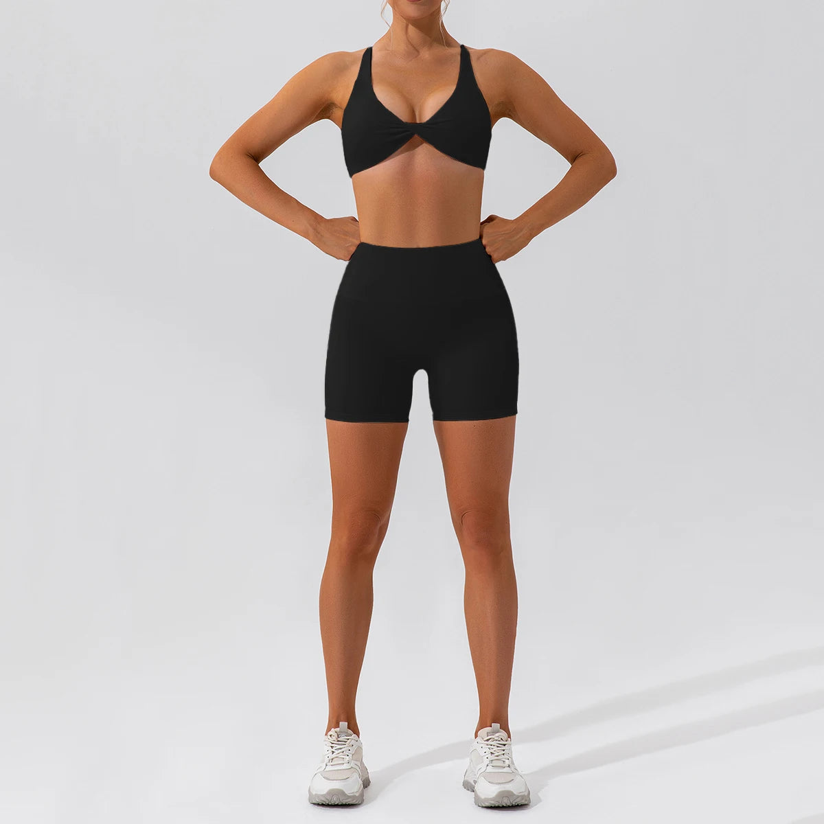2PCS Seamless Yoga Set Women Long Sleeve Crop Top High Waist Leggings Workout Outfit