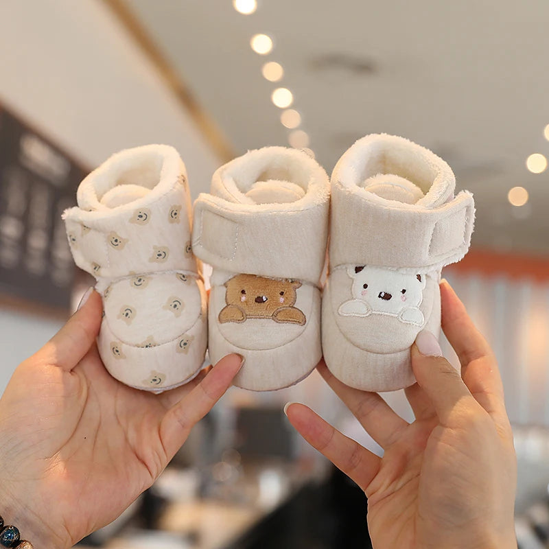 Baby Boys Girls Cute Cartoon Winter Booties Warm Non Slip First Walker Shoes