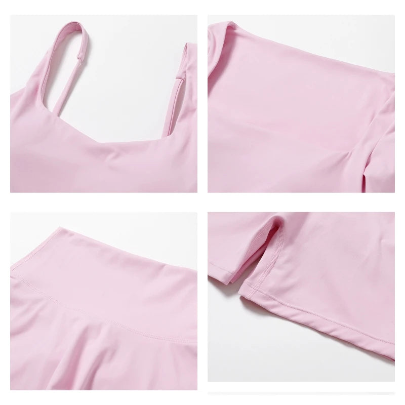 2PCS Seamless Yoga Set Women Long Sleeve Crop Top High Waist Leggings Workout Outfit