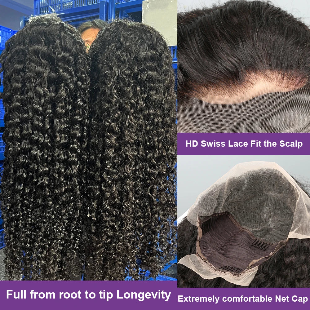 Deep Wave Wig Human Hair – 250 Density HD Lace Front Curly Wig
