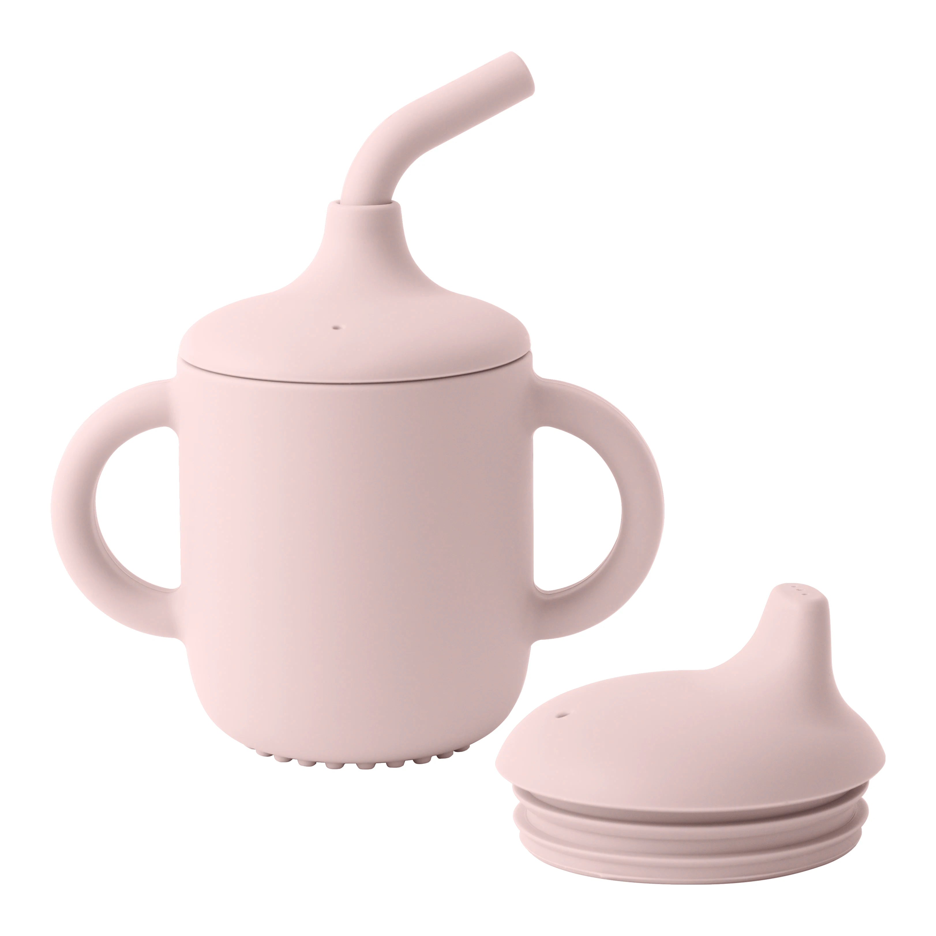 Baby Silicone Straw Cup Snack Container with Two Lids