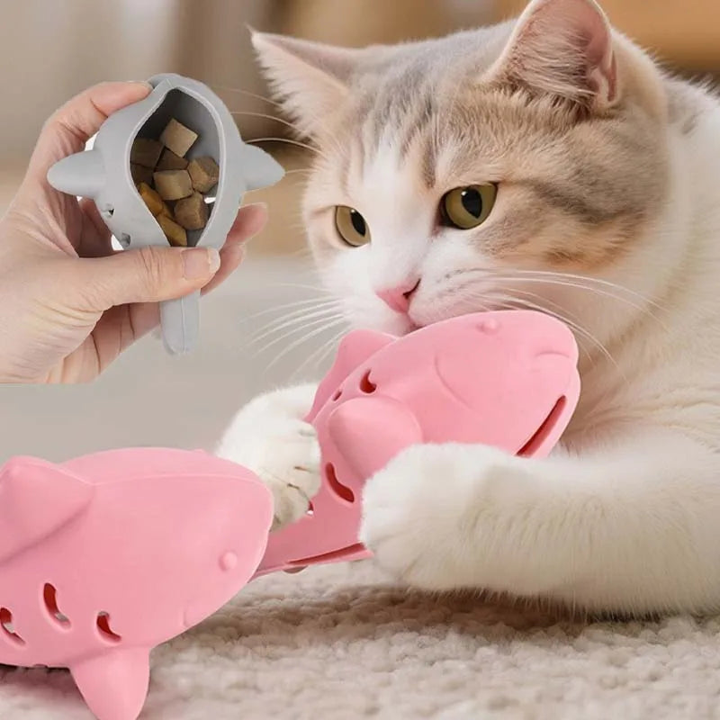Interactive Fish Cat Chew Toy with Food Leakage
