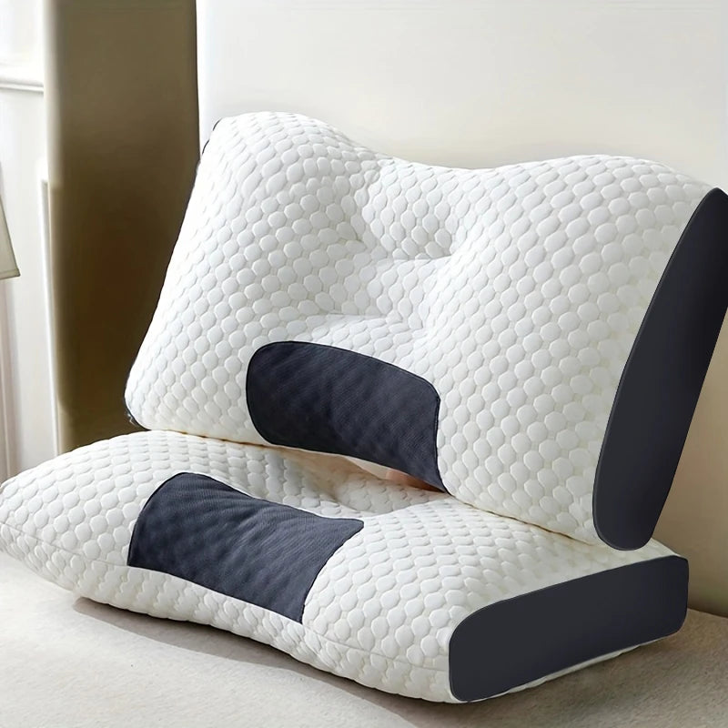 2pcs Ergonomic Neck Support Pillows Adjustable Orthopedic Contour Sleeping Pillow