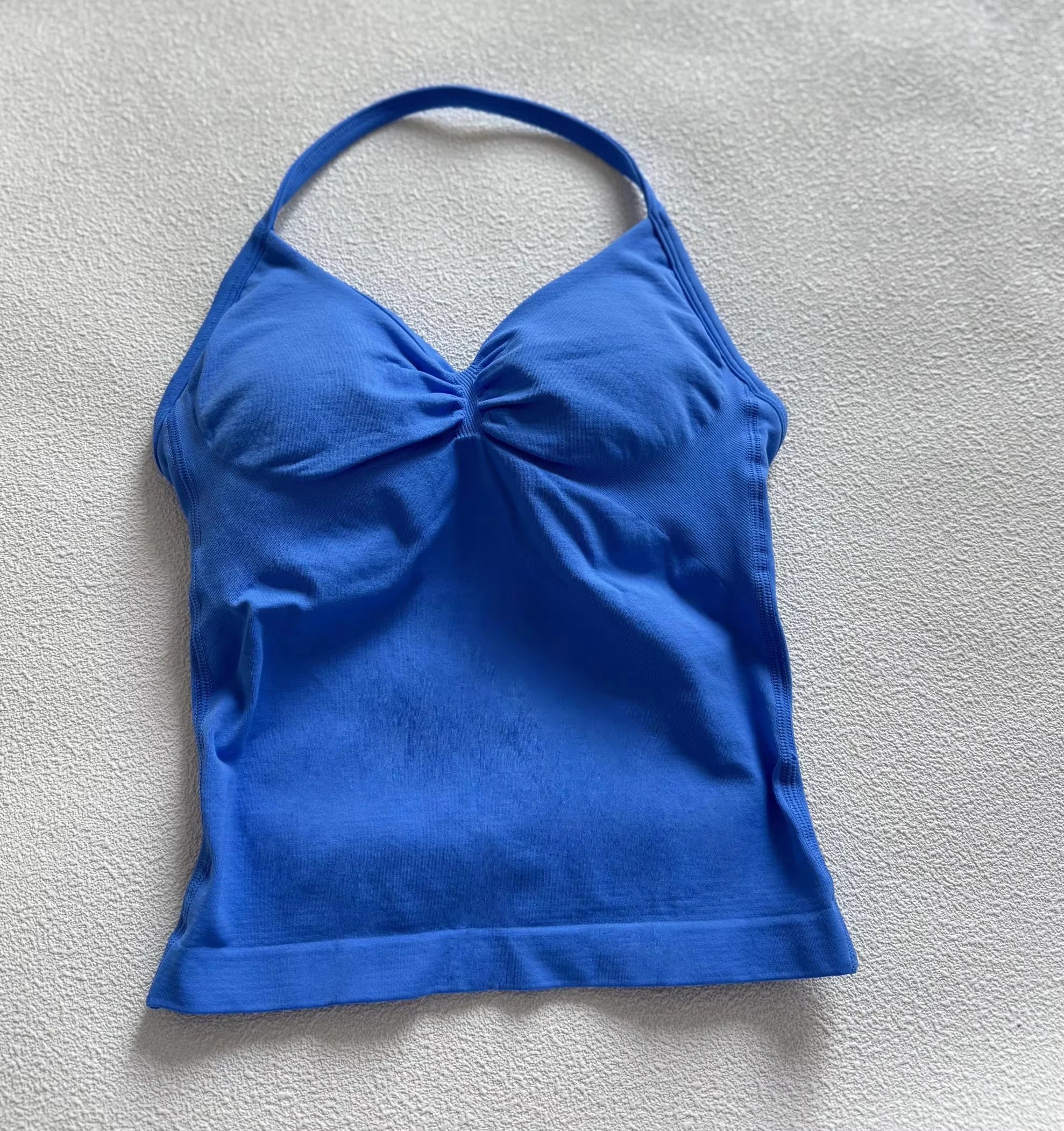 Longline Halter Yoga Tank Top Women Padded Strappy Gym Workout Sportswear