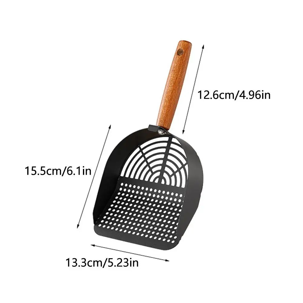 Stainless Steel Cat Litter Scoop Long Handle Durable Pet Cleaning Tool