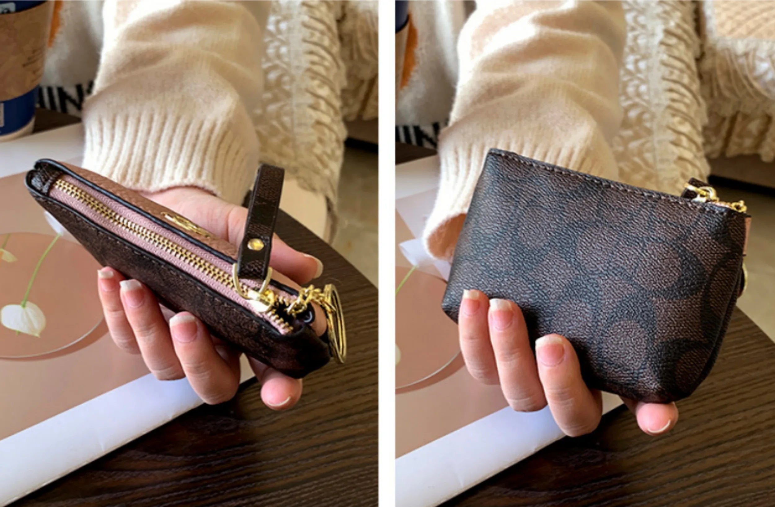 Women Mini Leather Wallet Coin Card Holder Small Storage Bag