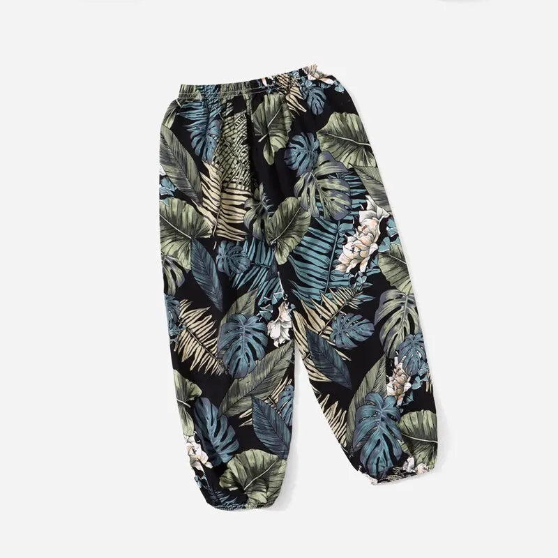Women Loose Harem Pants Elastic Waist Sweatpants Casual Summer Beach Pants