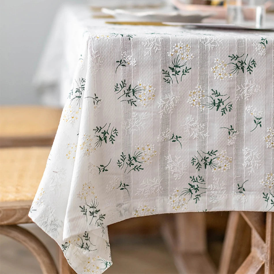 Daisy Cotton Floral Rectangle Tablecloth Kitchen Dining Table Cove