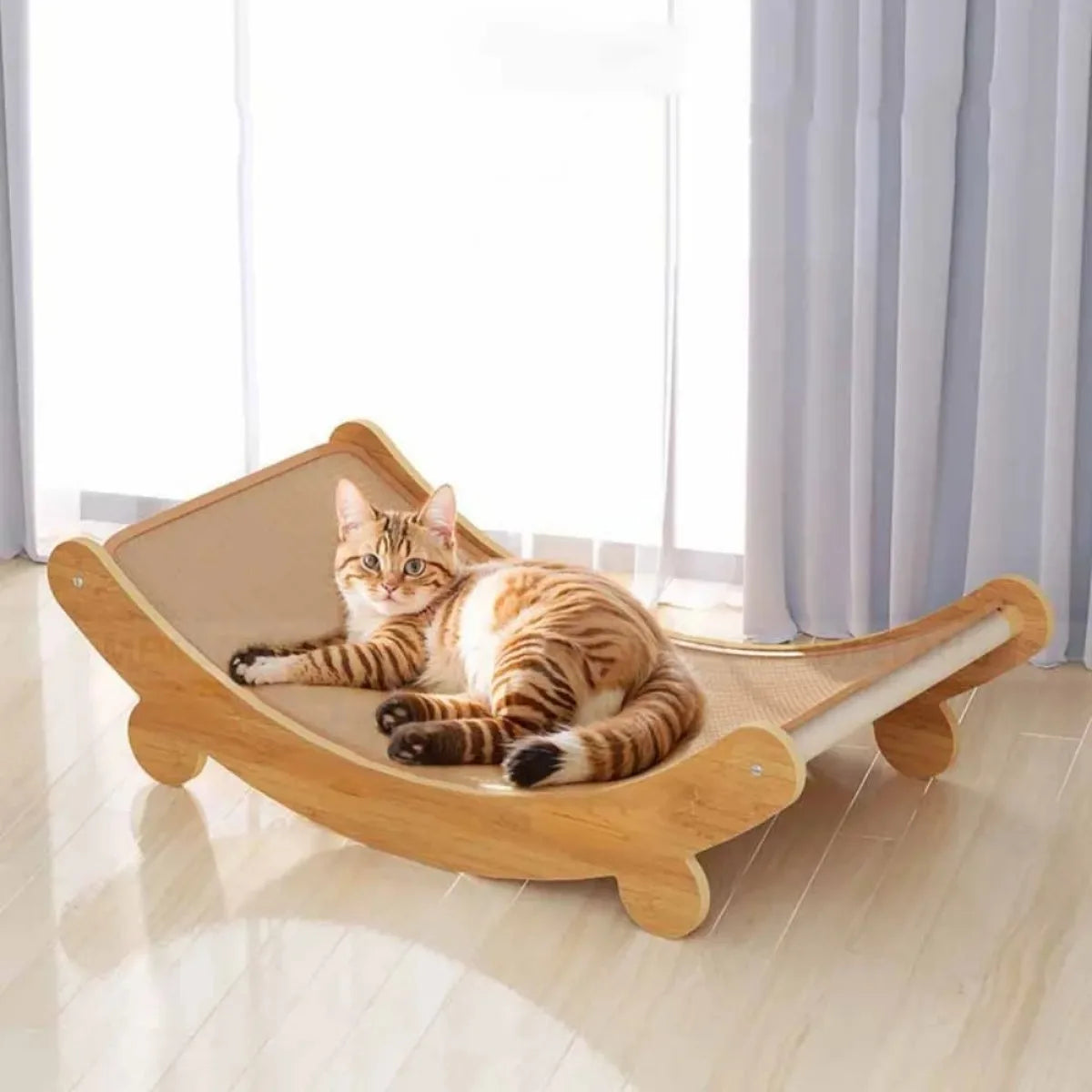 Wooden Cat Scratching Pad Bed Multifunction Wear Resistant Scratch Board for Cats