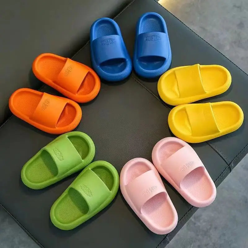 Kids Slide Slippers Anti-Slip Soft Sole Summer Bathroom Sandals Lightweight Indoor Outdoor Shoes for Boys and Girls