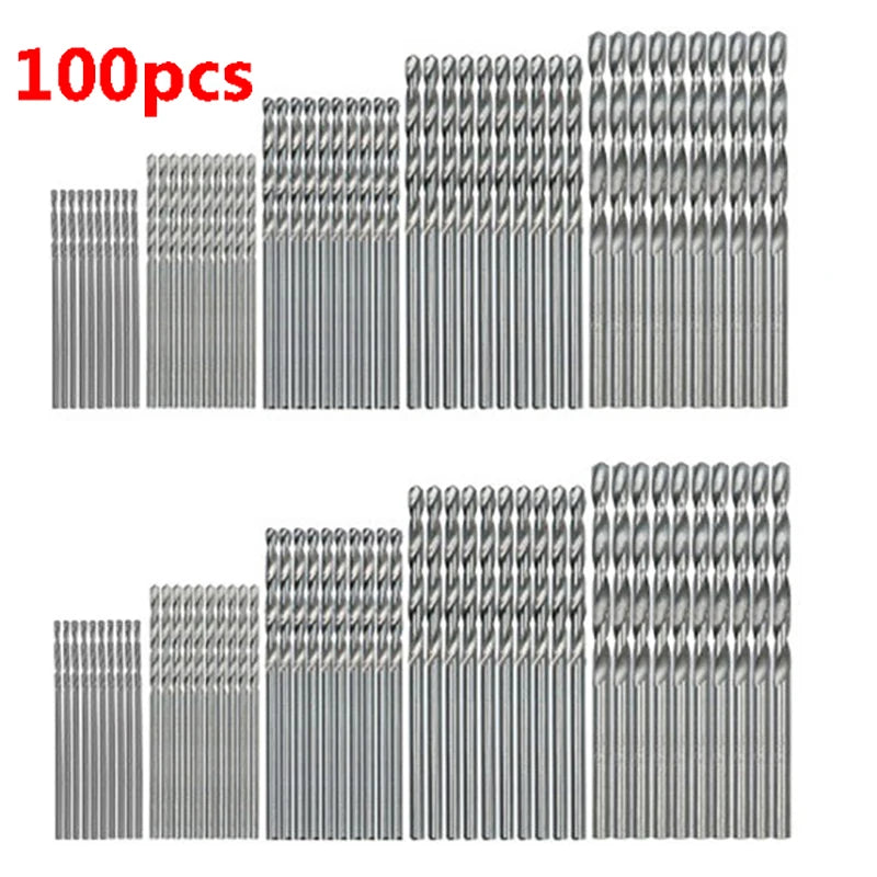 100PCS Titanium Drill Bit Set – High Speed Steel Multi-Size Drill Bits Kit for Wood, Metal & DIY