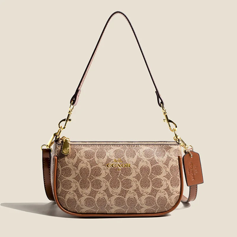 Women Vintage Leather Underarm Shoulder Bag Crossbody