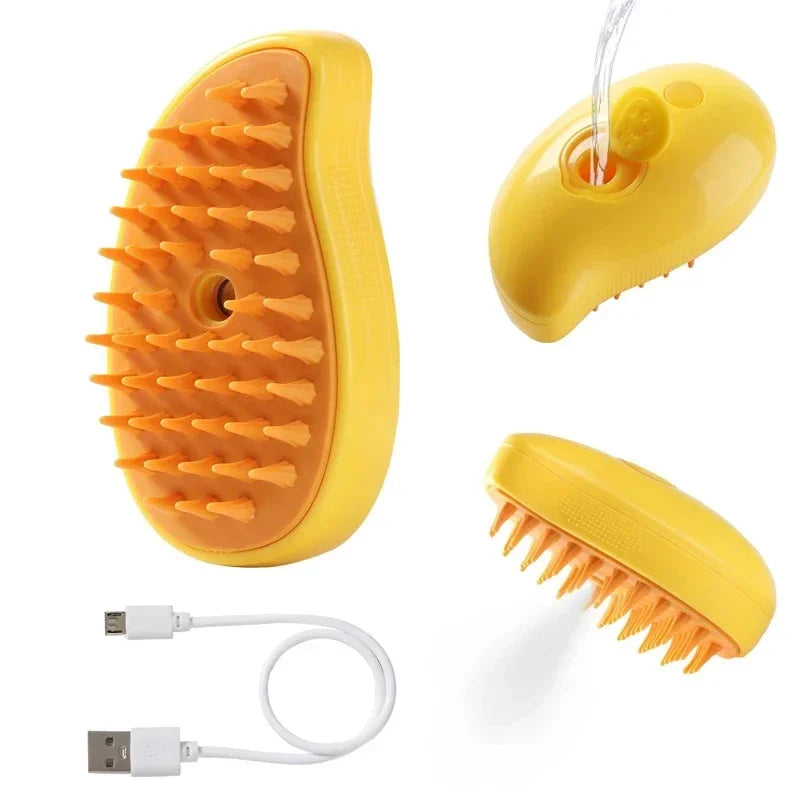3 in 1 Steam Pet Brush Dog Cat Grooming Comb