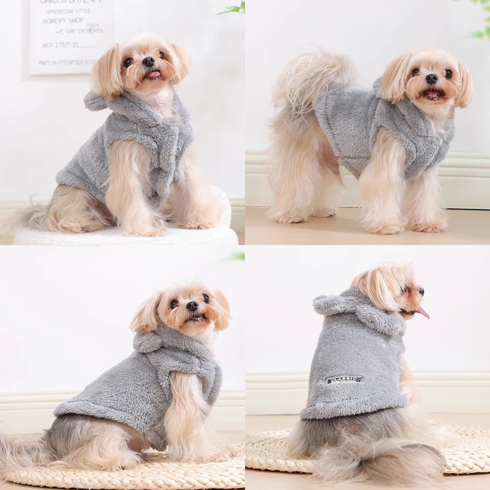 Soft Fleece Dog Hoodie Warm Pet Sweater Jacket