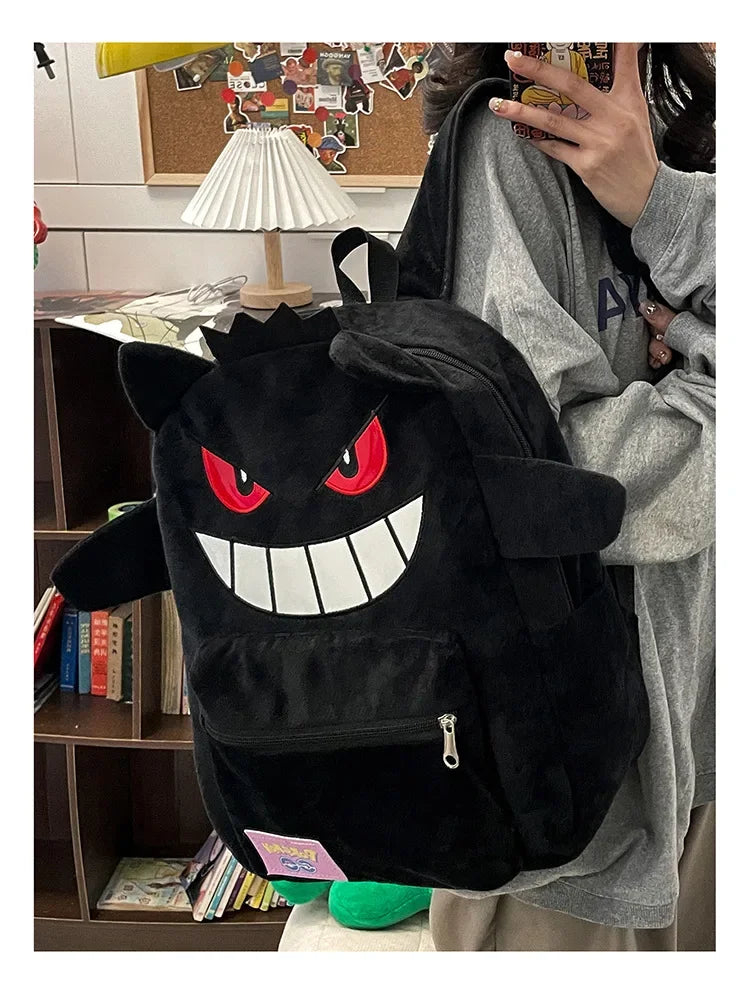 Cute Purple Ghost Cartoon Backpack Large Kawaii Storage Bag