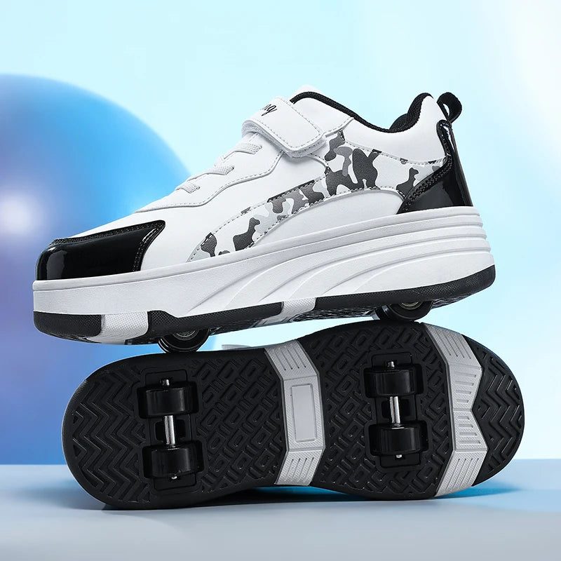 Kids Roller Skate Shoes with Wheels Outdoor Sports Sneakers