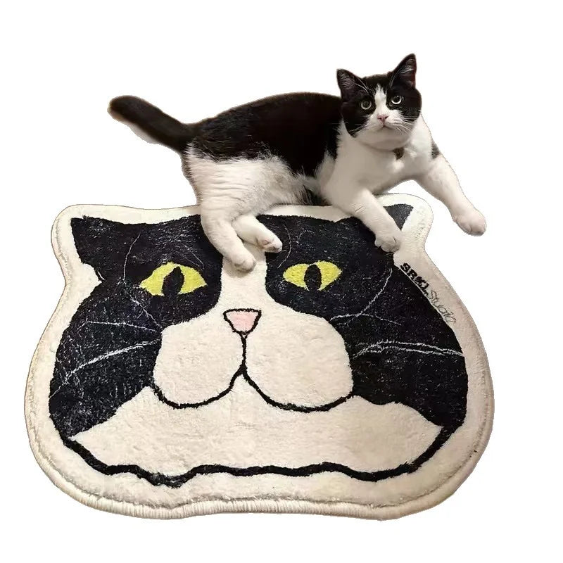 Cat Floor Mat Anti Slip Waterproof Stain Resistant Bathroom Bedroom Rug