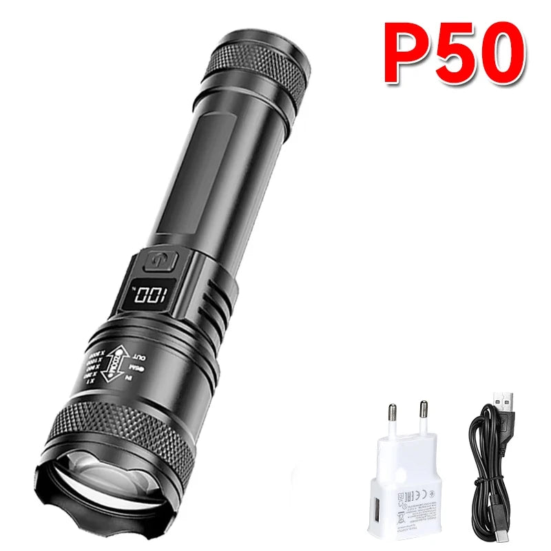 Ultra Bright LED Flashlight 2000LM Rechargeable