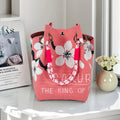 Women Vintage Floral Knit Tote Bag Adjustable Strap