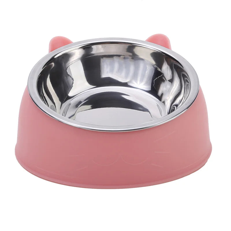 Inclined Stainless Steel Cat Bowl for Cats and Dogs