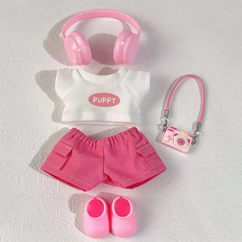 Labubu Doll Clothing Set with Headphones Pants and Accessories