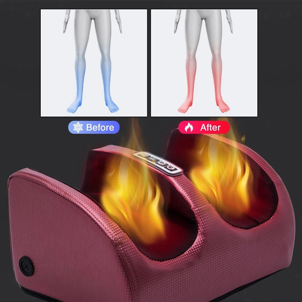 Electric Shiatsu Foot Massager with Heat Deep Tissue Kneading Foot & Calf Relaxation Machine