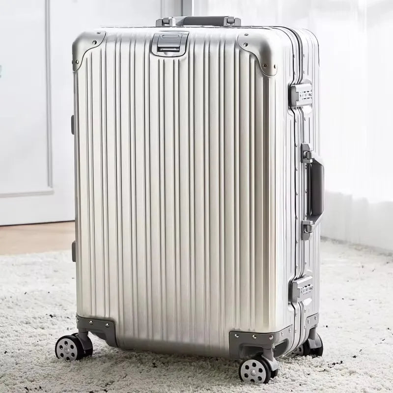 Aluminum Magnesium Alloy Spinner Luggage Travel Suitcase Set