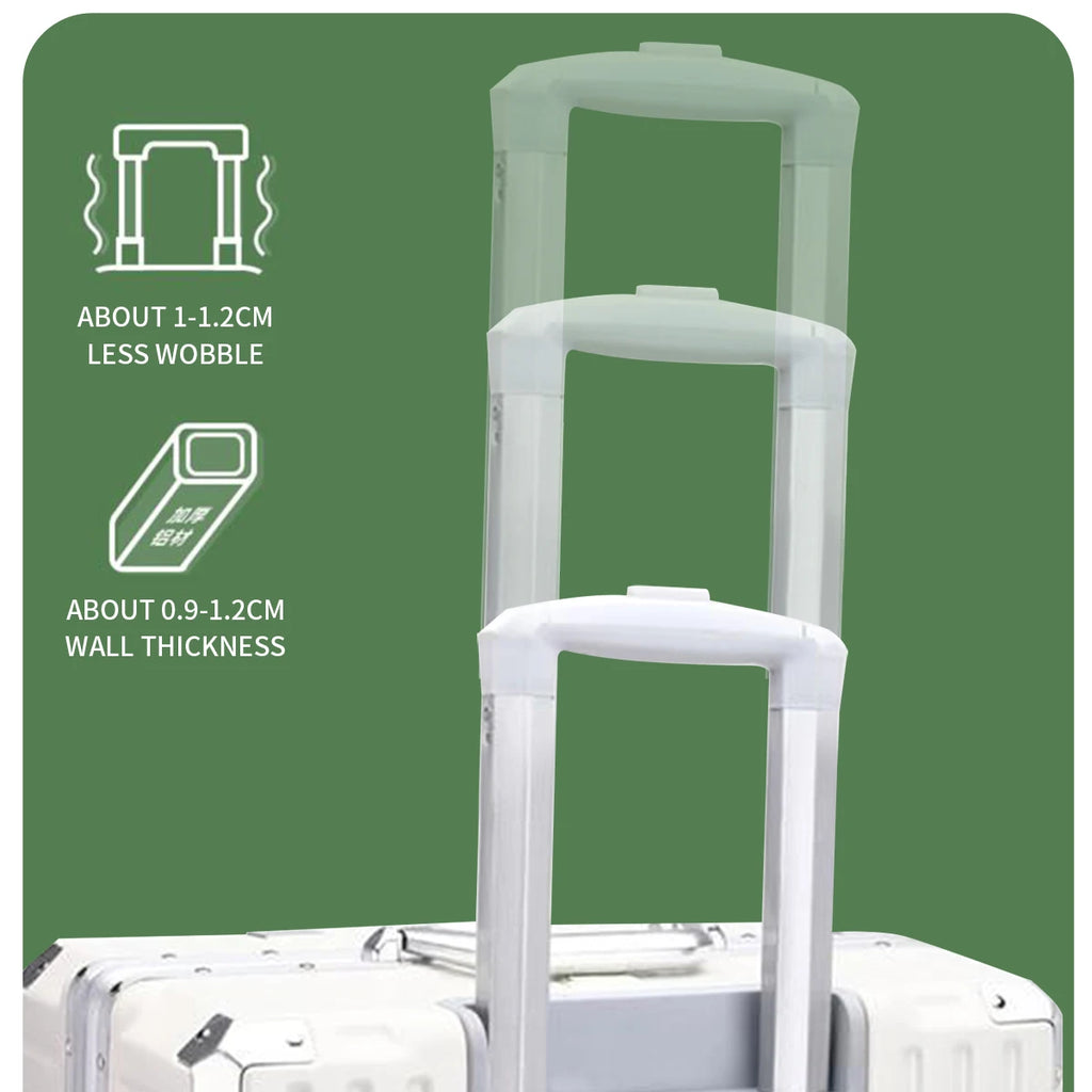 Aluminum Frame Rolling Suitcase USB Carry On Luggage with Spinner Wheels