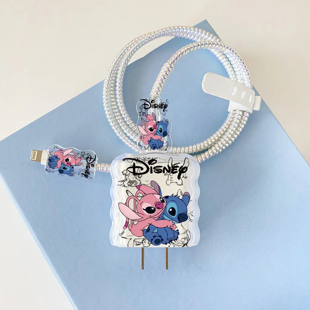 Cartoon Stitch Charger Cable Protector Case for iPhone Fast Charging Cable Winder