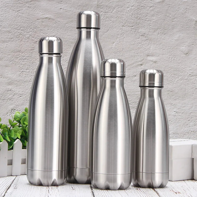 Stainless Steel Water Bottle 500ml–1000ml – Insulated Leakproof Thermo Bottle for Travel, Gym & Outdoor