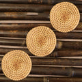 Rattan Drink Coasters 3pcs 6pcs Round Heat Resistant Cup Mat 8cm