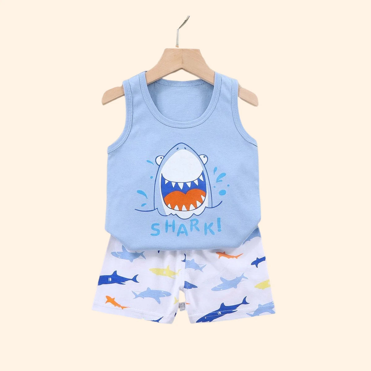 Kids Summer Sleeveless T Shirt and Shorts Set 2pcs